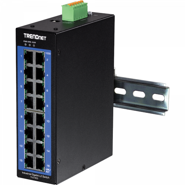 Switch TI-G160i 16-Port Industrial Gigabit L2 Managed DIN-Rail